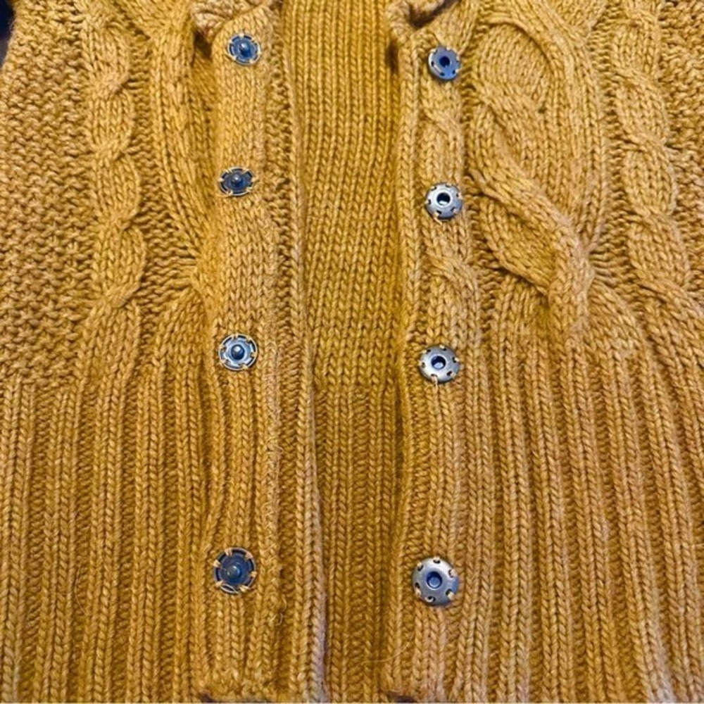 LOFT Ann Taylor Oversized Chunky Cable Knit Cardigan Sweater Womens S Wool Cozy - Picture 7 of 12